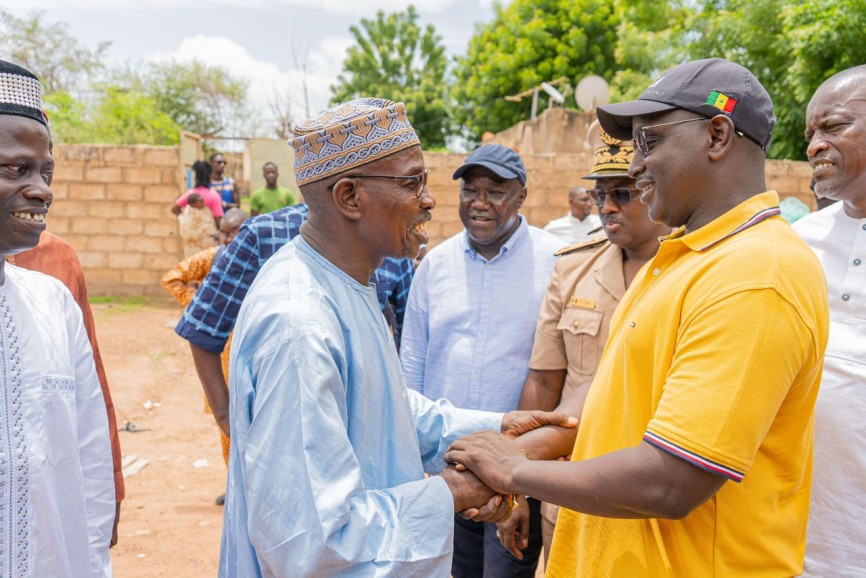 Visite du Ministre de l’Hydraulique et de l’Assainissement plusieurs quartiers suite aux fortes pluies du 16 juillet de Tambacounda