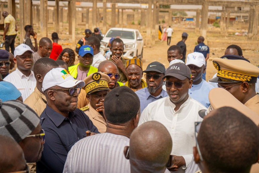 Visites de sites, étape de Touba : suivi des travaux structurants de drainage et de prévention des inondations