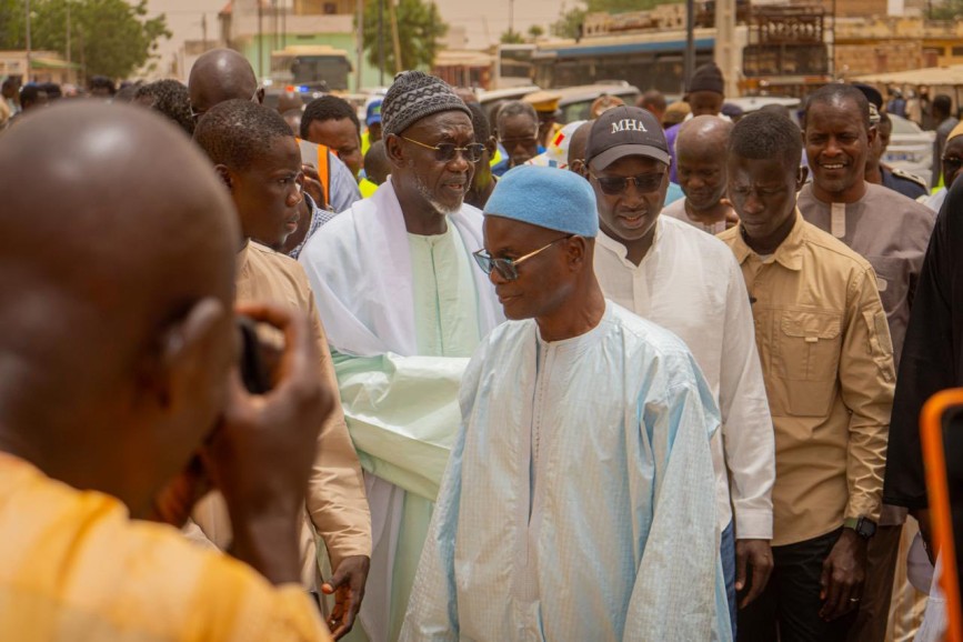 Visites de sites, étape de Touba : suivi des travaux structurants de drainage et de prévention des inondations
